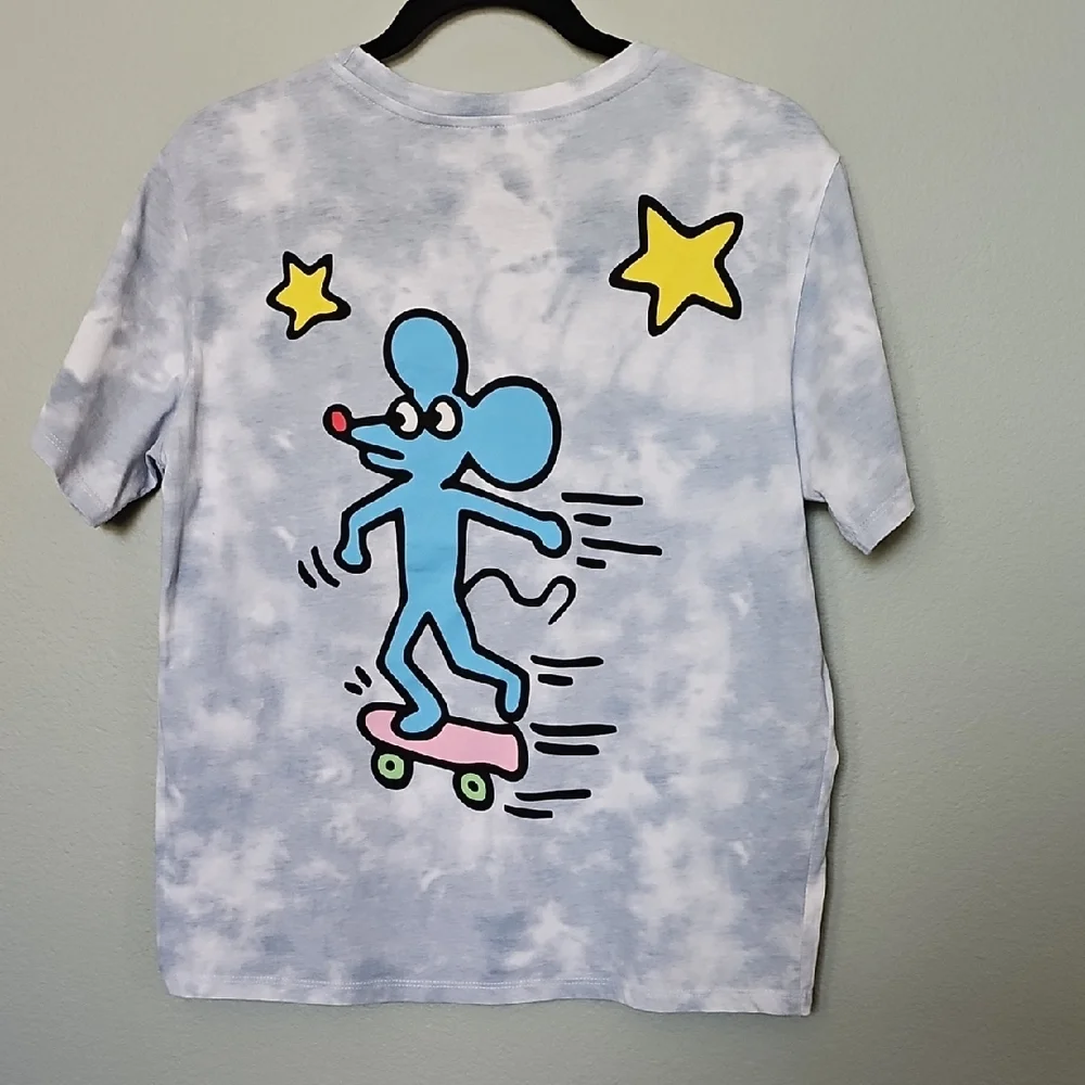 Keith Haring Kids Summer Tie-Dye Short Sleeve Graphic T-Shirt XL 14